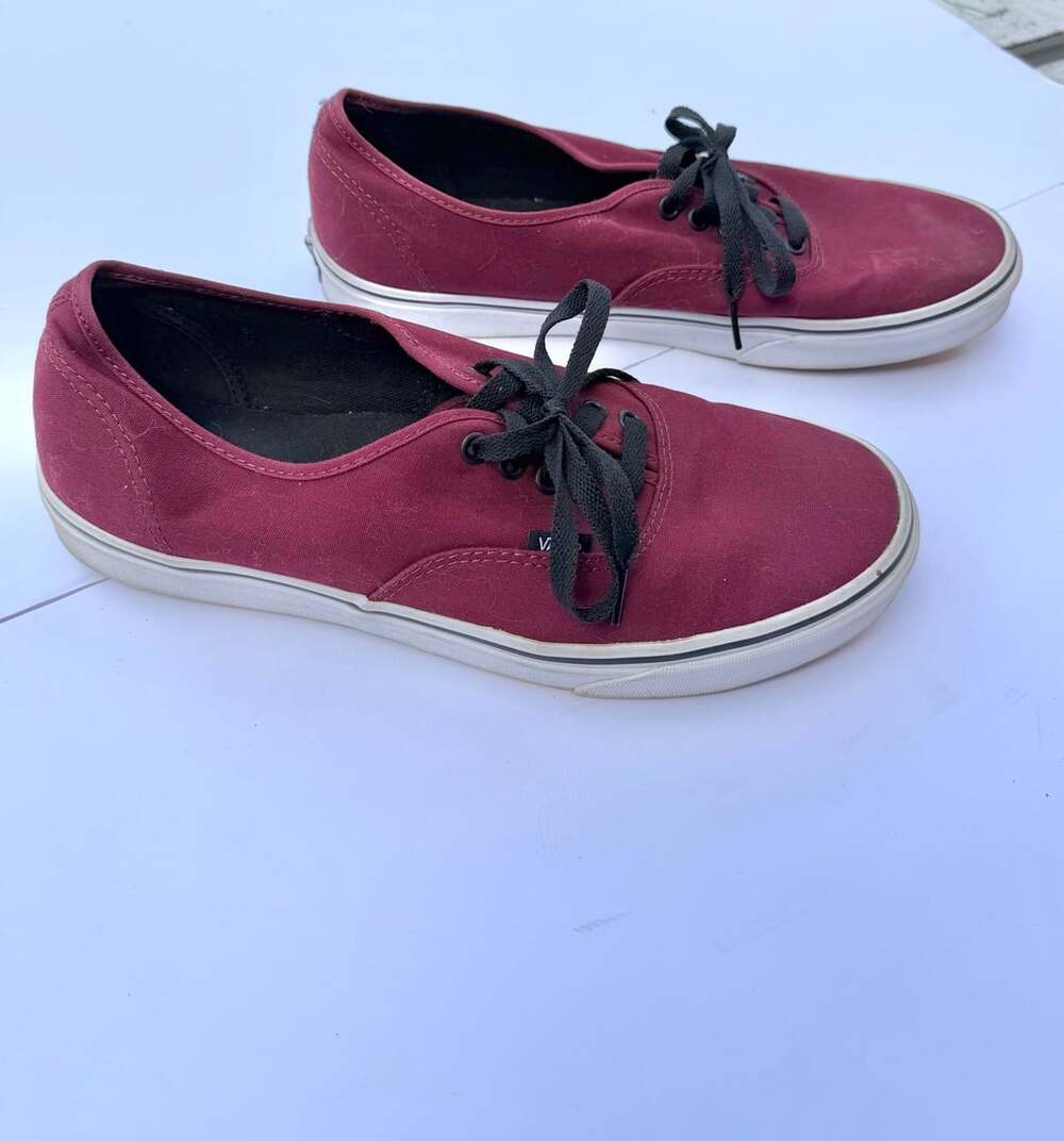 Vans Authentic Maroon Canvas Low Top Skater Sneakers Men's Size 12